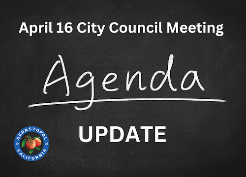 UPDATE to April 16 City Council Meeting Agenda